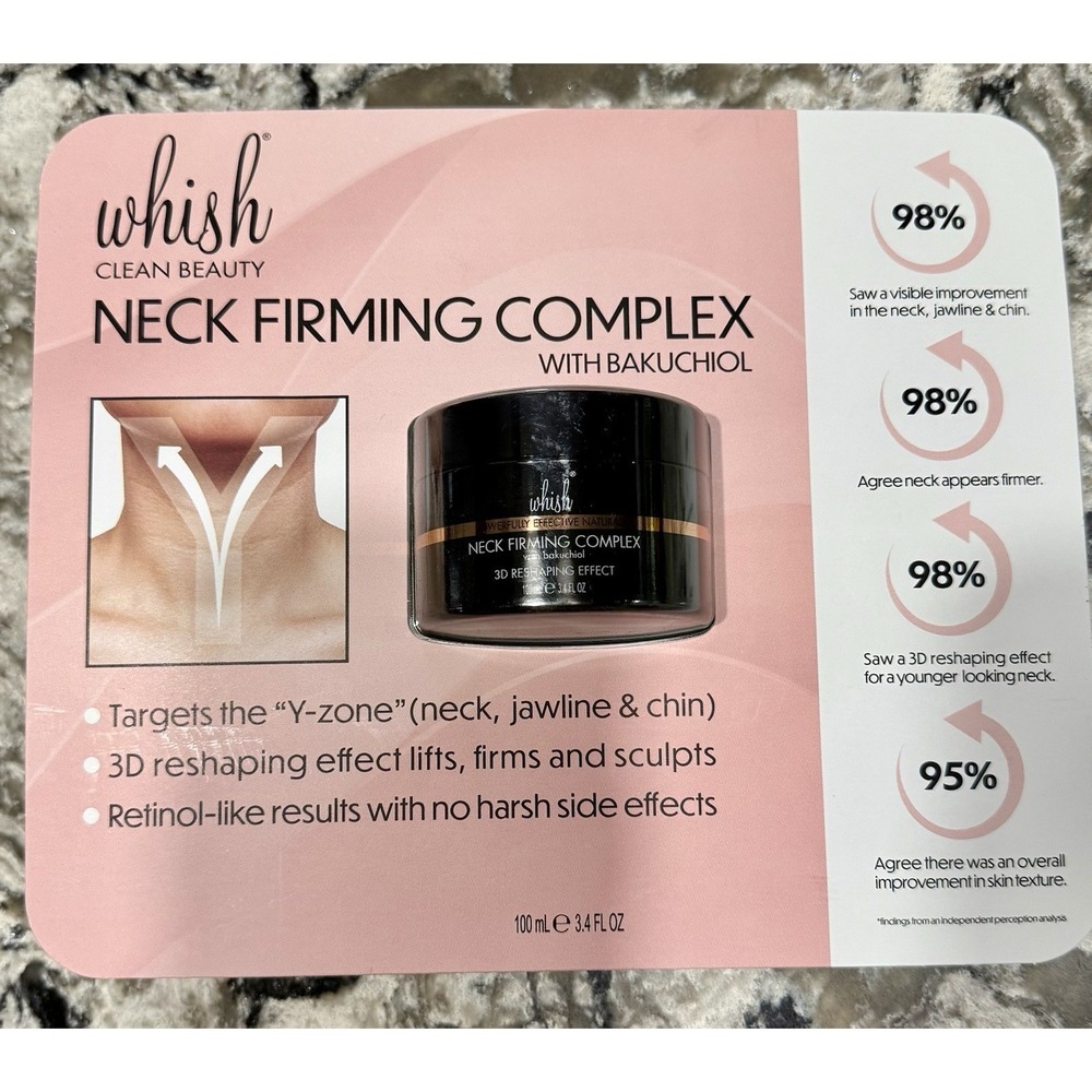 Whish Neck Firming Complex w Bakuchiol Smooths Appearance of Fine Lines 3.4 floz